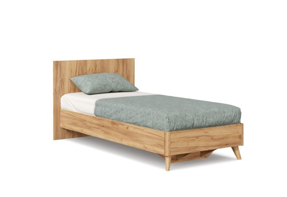 1-спальная кровать Марта-2 900 ЛД 406.160 с основанием, Дуб золотой в Стерлитамаке - изображение