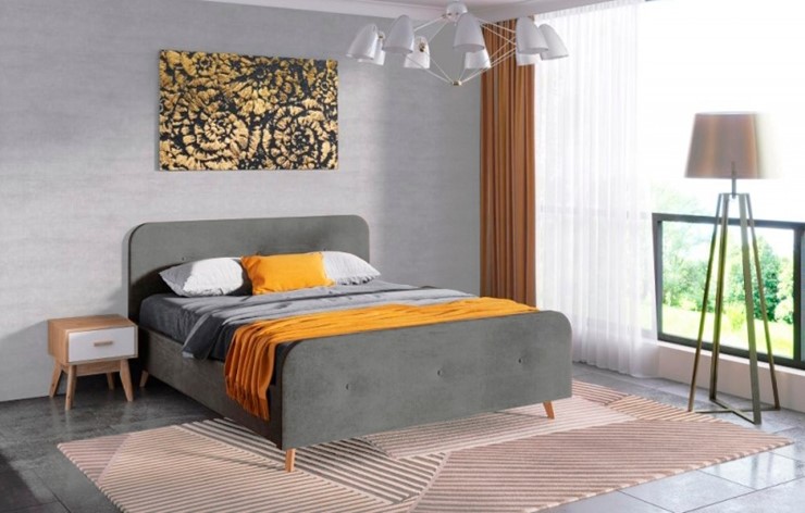 Кровать Сиерра 900 (с основанием) Торонто серый в Салавате - изображение 1