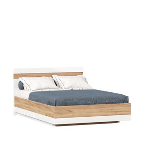 Кровать в спальню Фиджи 1400 с подъемным механизмом ЛД 659.081, Дуб золотой/Белый в Уфе