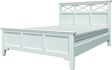 Кровать полуторная Грация-5 с белым карнизом (Белый Античный) 140х200 в Стерлитамаке