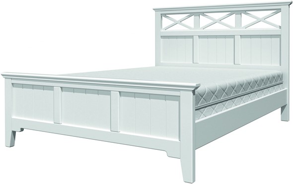 Кровать полуторная Грация-5 с белым карнизом (Белый Античный) 140х200 в Стерлитамаке - изображение