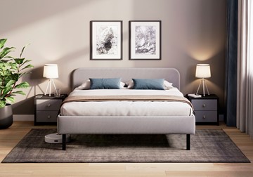 Кровать 2-х спальная Hanna 160х200 с основанием (Багама серый) в Стерлитамаке - предосмотр 1