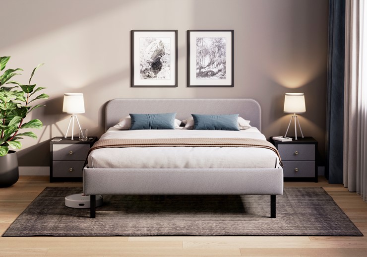 Кровать 2-х спальная Hanna 160х200 с основанием (Багама серый) в Стерлитамаке - изображение 1
