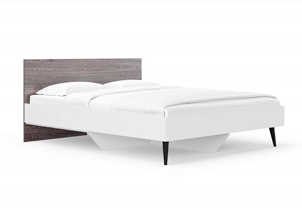 Спальная кровать Ines 140х200, Ясень Анкор (Белый) в Уфе - изображение