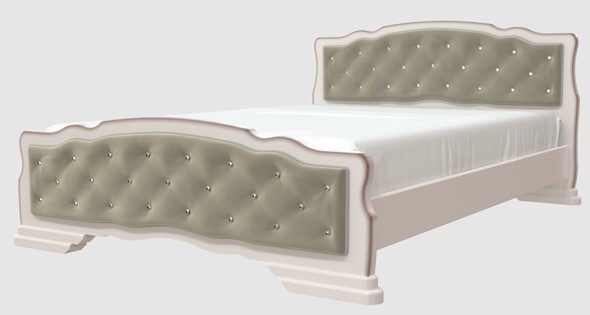 Кровать Карина-10 (Дуб Молочный, светлая обивка) 140х200 в Стерлитамаке - изображение