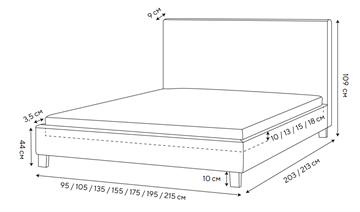 Кровать 1.5-спальная Lino 140х200, Велюр (Monopoly Прованский синий (792)) в Уфе - предосмотр 1