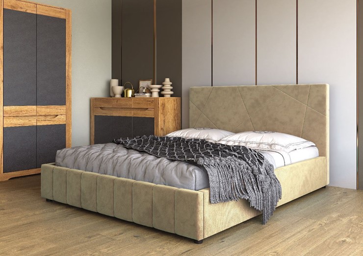Кровать спальная Нельсон Абстракция 140х200 (вариант 3) с основанием в Стерлитамаке - изображение 1