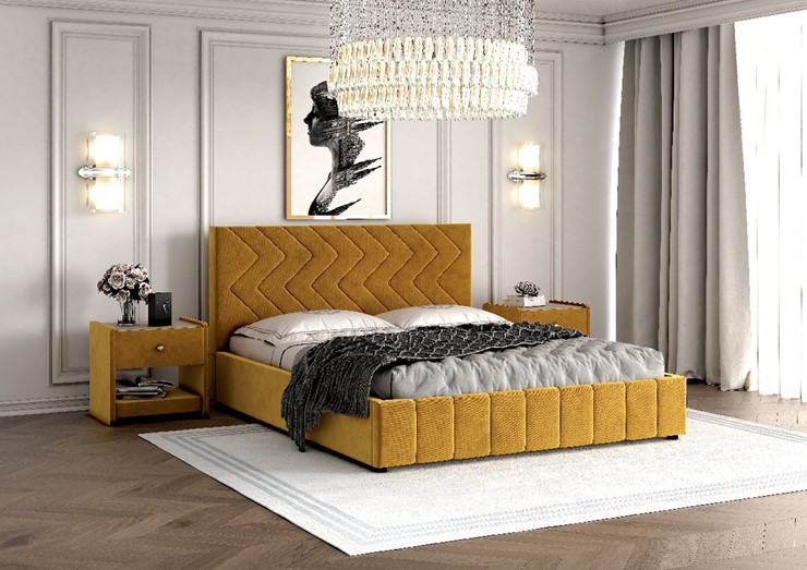Двуспальная кровать Нельсон Зиг Заг 160х200 (вариант 1) без основания в Стерлитамаке - изображение 1