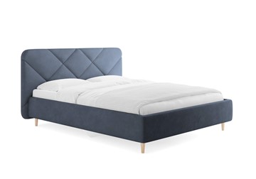 Спальная кровать Taylor, Замша синий 140х190 с основанием в Уфе