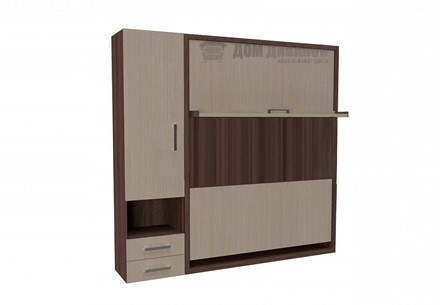 Кровать-трансформер Smart (ШЛ+К 1400), шкаф левый в Стерлитамаке - изображение