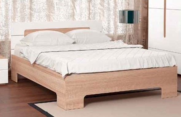 Спальная кровать Некст, 1400, цвет дуб сонома/белый в Стерлитамаке - изображение