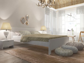 Кровать в спальню Vesna Line 3 160х200, сосна (Белая эмаль) в Стерлитамаке