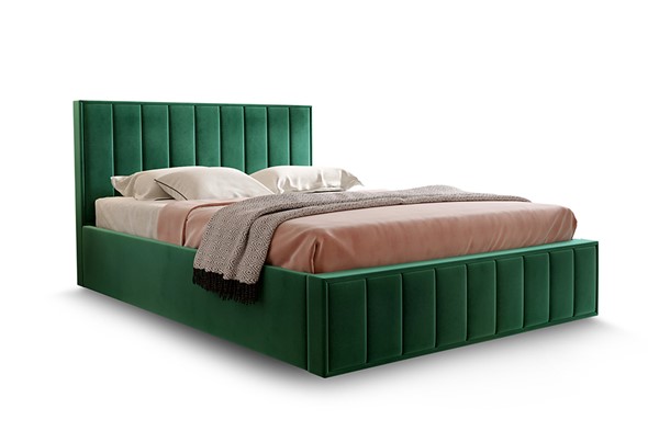Кровать с основанием Вена 1800, Велюр Мора зеленый в Стерлитамаке - изображение