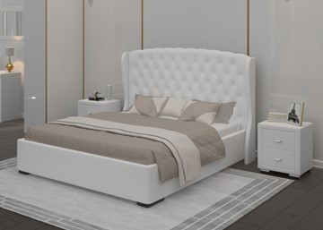 Кровать Dario Grace Lite 140x200, Экокожа (Белый) в Стерлитамаке