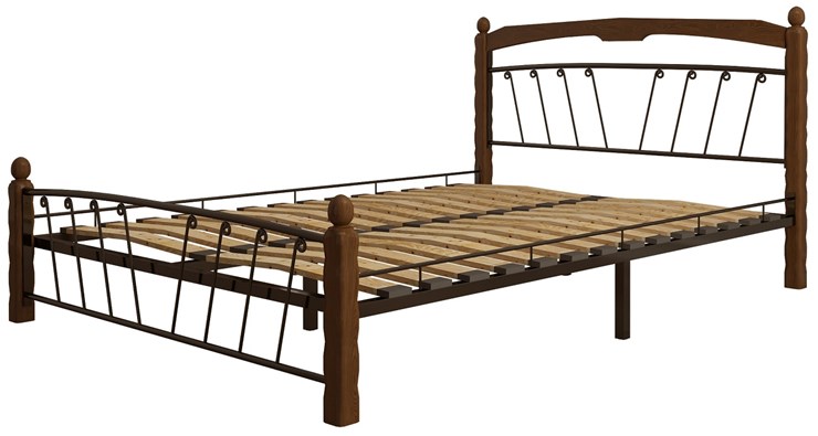 Кровать 2-спальная Муза 1, 1600, черный/махагон в Стерлитамаке - изображение 1