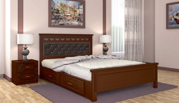 Кровать с выкатными ящиками Грация (Орех) 160х200 в Стерлитамаке - изображение