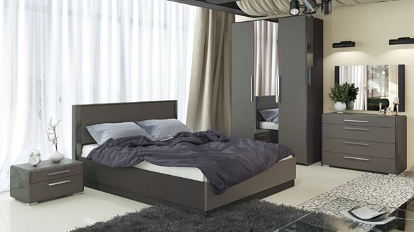 Модульная спальня Наоми №2, цвет Фон серый, Джут в Стерлитамаке - изображение