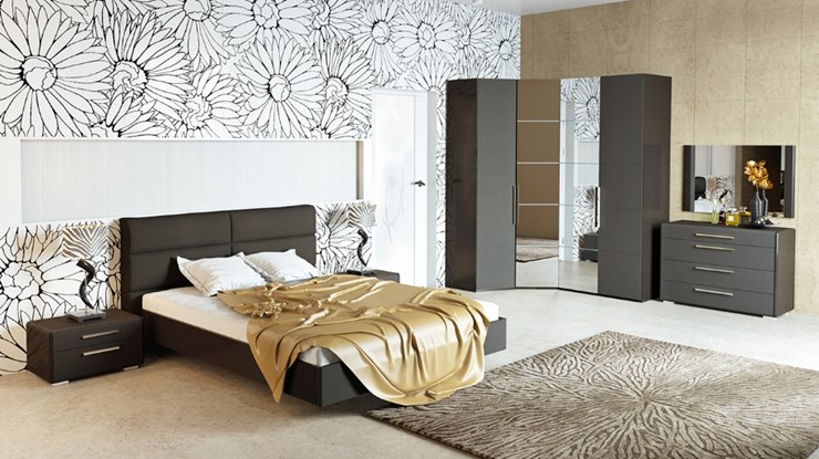 Гарнитур в спальню Наоми №1, цвет Фон серый, Джут в Стерлитамаке - изображение