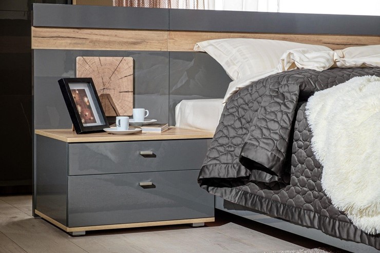 Модульная спальня Фиджи базовый набор, Дуб золотой/Антрацит в Стерлитамаке - изображение 1