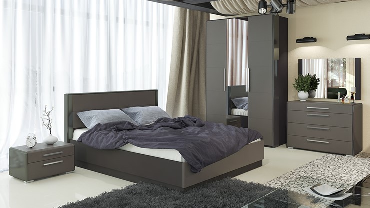 Гарнитур в спальню Наоми №1, цвет Фон серый, Джут в Стерлитамаке - изображение 6