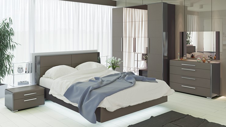 Модульная спальня Наоми №2, цвет Фон серый, Джут в Стерлитамаке - изображение 4