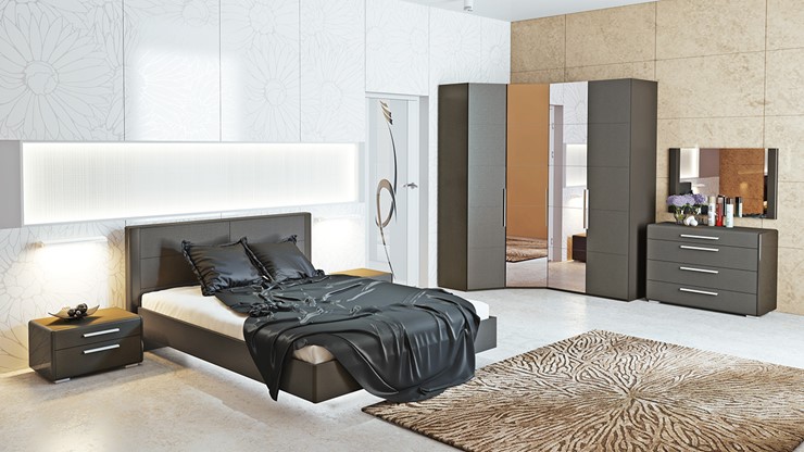 Модульная спальня Наоми №2, цвет Фон серый, Джут в Стерлитамаке - изображение 6