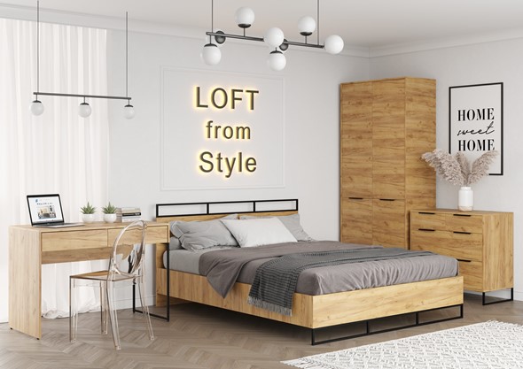 Набор мебели для спальни Loft, Дуб крафт золотой в Уфе - изображение