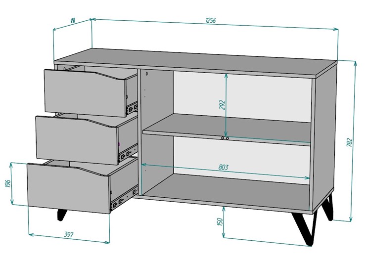 Комод с 3 ящиками Дельта K104 (Венге) в Стерлитамаке - изображение 1