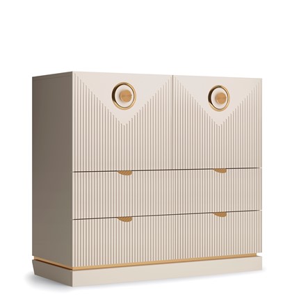 Комод с дверцами Капри (Сатин) с ящиками в Стерлитамаке - изображение