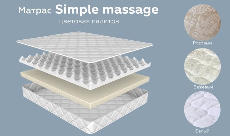 Беспружинный матрас Simple massage 10 в Стерлитамаке - изображение 1