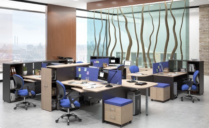 Офисный комплект мебели Xten в опенспэйс для четырех сотрудников в Стерлитамаке - изображение 6
