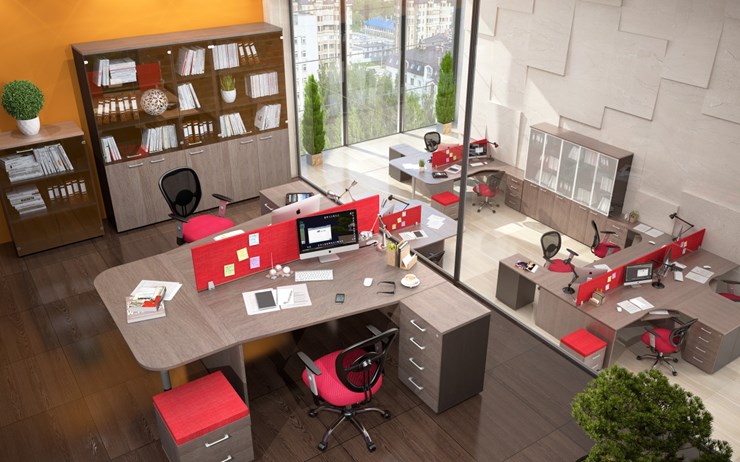 Офисный комплект мебели Xten в опенспэйс для четырех сотрудников в Стерлитамаке - изображение 3