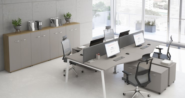 Офисный комплект мебели А4 (металлокаркас TRE) белый премиум / металлокаркас белый в Стерлитамаке - изображение 6