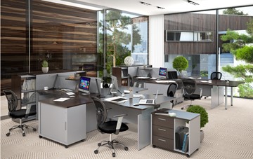 Мебель для персонала OFFIX-NEW для двух сотрудников и руководителя в Уфе - предосмотр 1