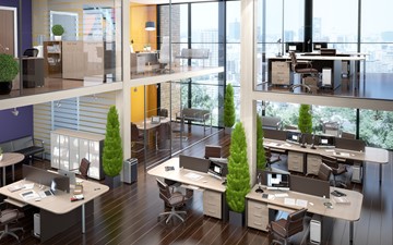 Офисный комплект мебели Xten в опенспэйс для четырех сотрудников в Салавате