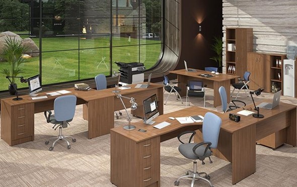 Офисный комплект мебели IMAGO три стола, 2 шкафа, стеллаж, тумба в Стерлитамаке - изображение