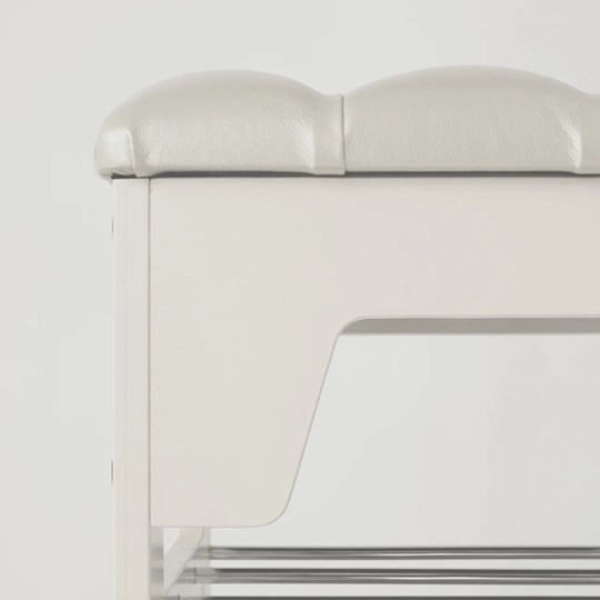 Банкетка Грейс, цвет Молочный дуб/экокожа Белый каретная стяжка в Стерлитамаке - изображение 3
