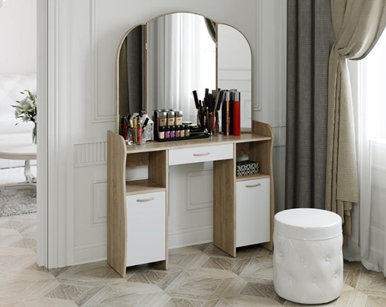 Столик туалетный София Т2, цвет Дуб сонома/Белый в Уфе - изображение