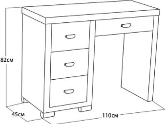 Косметический столик OrmaSoft 2, 4 ящика, левый, экокожа коричневая/кремовая в Стерлитамаке - изображение 1