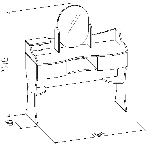 Стол туалетный Амели 15, Венге в Стерлитамаке - изображение 1