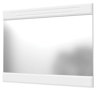 Навесное зеркало Олимп с декоративными планками (белый) в Уфе