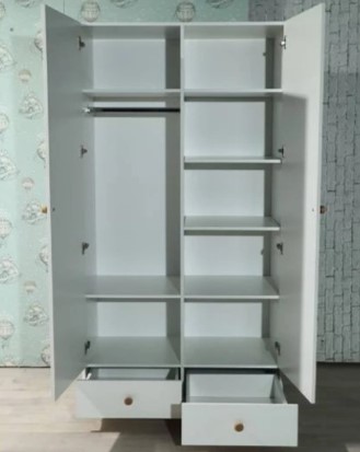 Детский шкаф распашной Нордик с 2 ящиками и перегородкой в Стерлитамаке - изображение 1