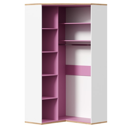 Угловой шкаф детский Урбан 528.060, белый/розовый в Стерлитамаке - изображение 3