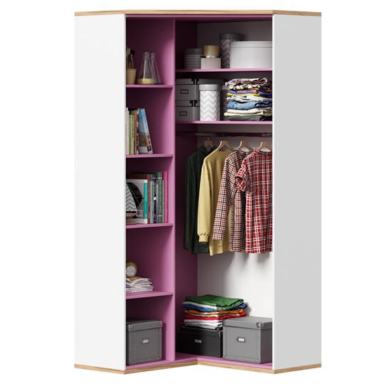 Угловой шкаф детский Урбан 528.060, белый/розовый в Стерлитамаке - изображение 4