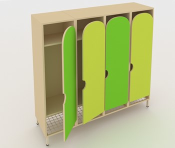 Детский шкаф ШГС4 Беж + Зеленая мамба + Лайм в Стерлитамаке