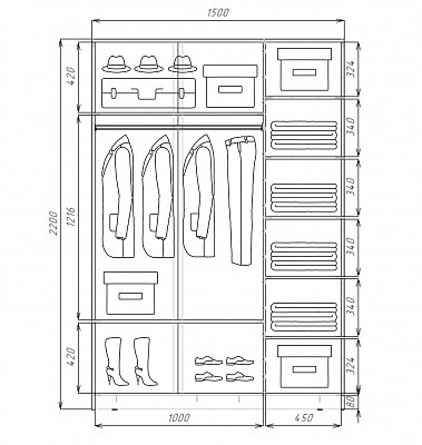 Шкаф 2-дверный Хит-22-15-77-21, Абстракция №5, Ясень анкор светлый в Стерлитамаке - изображение 2