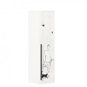 Шкаф 1-створчатый Джоли Тип 2 ЛД 535.020, Серый шелк в Уфе