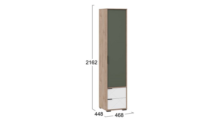 Шкаф для белья комбинированный Лео ТД-410.07.21 (Гикори джексон/Белый матовый/Дымчатый зеленый) в Стерлитамаке - изображение 2