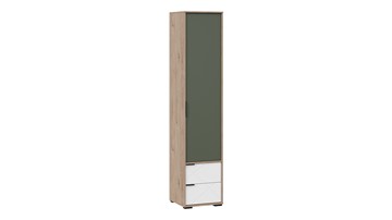 Шкаф для белья комбинированный Лео ТД-410.07.21 (Гикори джексон/Белый матовый/Дымчатый зеленый) в Салавате