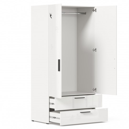 Двухстворчатый шкаф комбинированный Джоли ЛД 535.040, Серый шелк в Стерлитамаке - изображение 2